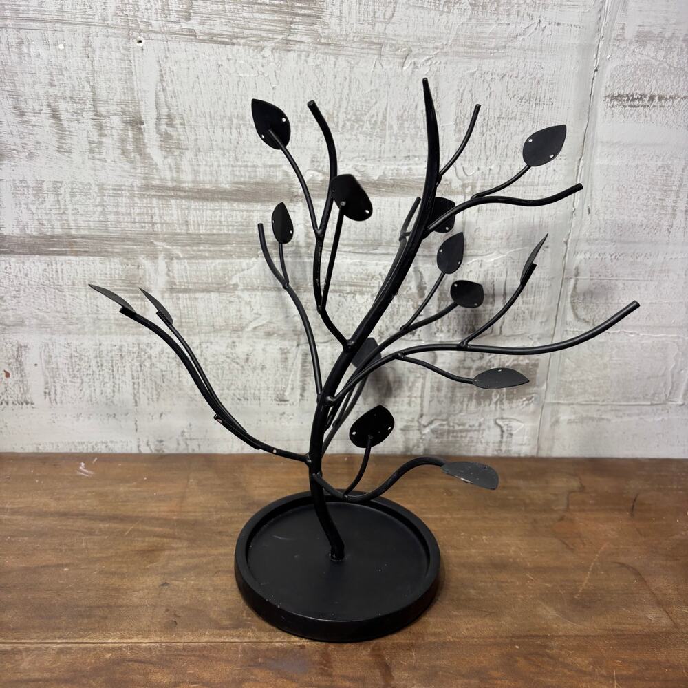 Black Metal Tree Jewelry Hanger Organizer